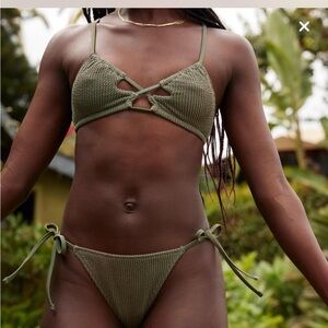 Aerie shimmery crinkle bikini set